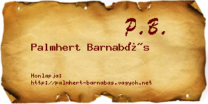 Palmhert Barnabás névjegykártya